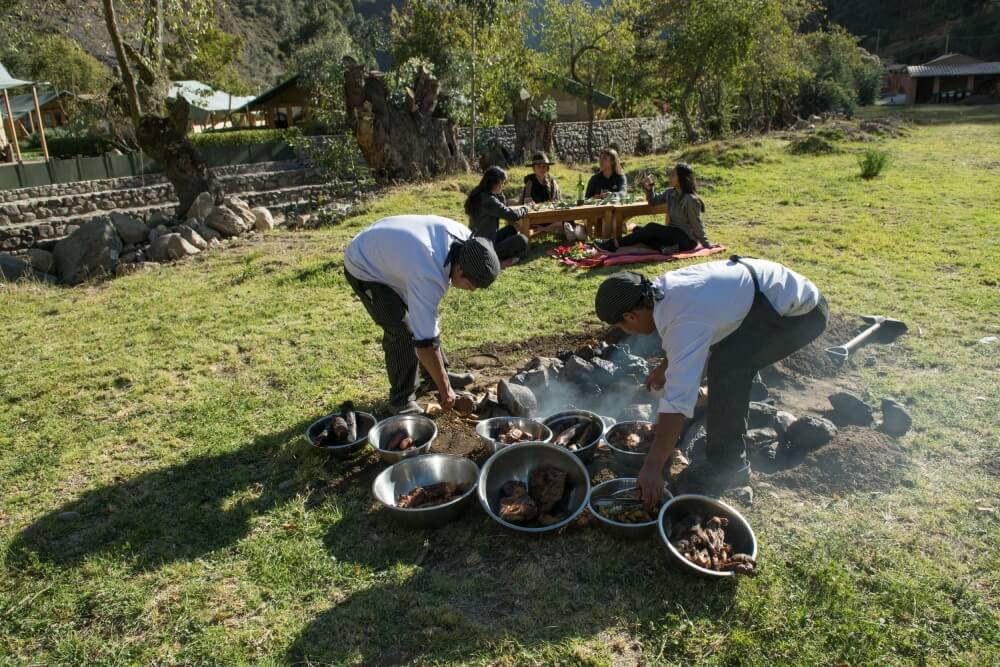 cooking pachamancas at las qolqas ecolodge peru